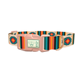 Tribal Geometric Stripes Dog Collar - plastic rose gold