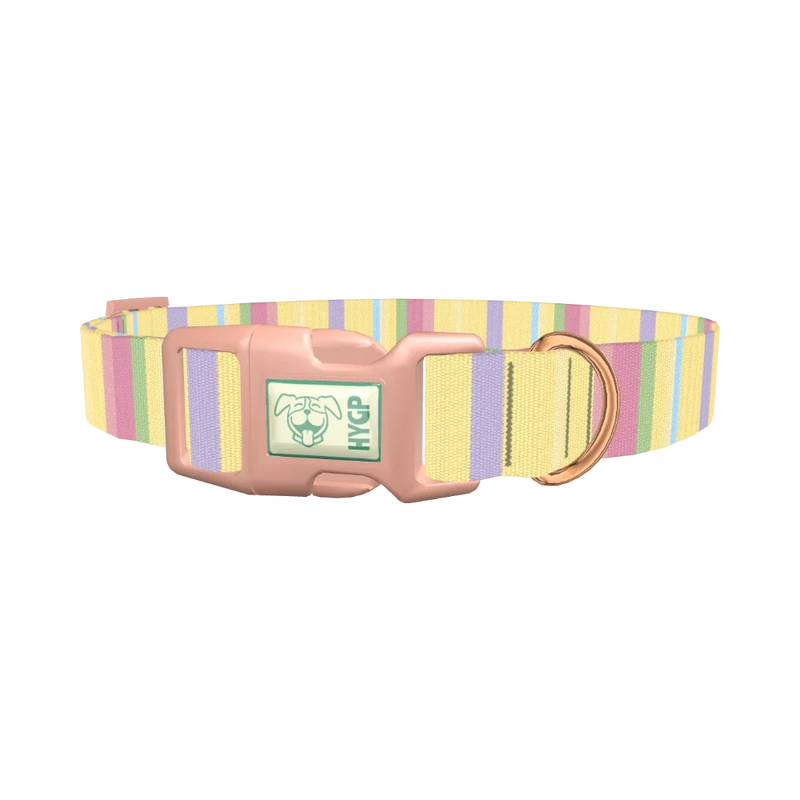 Pastel Stripe Dog Collar - plastic rose gold