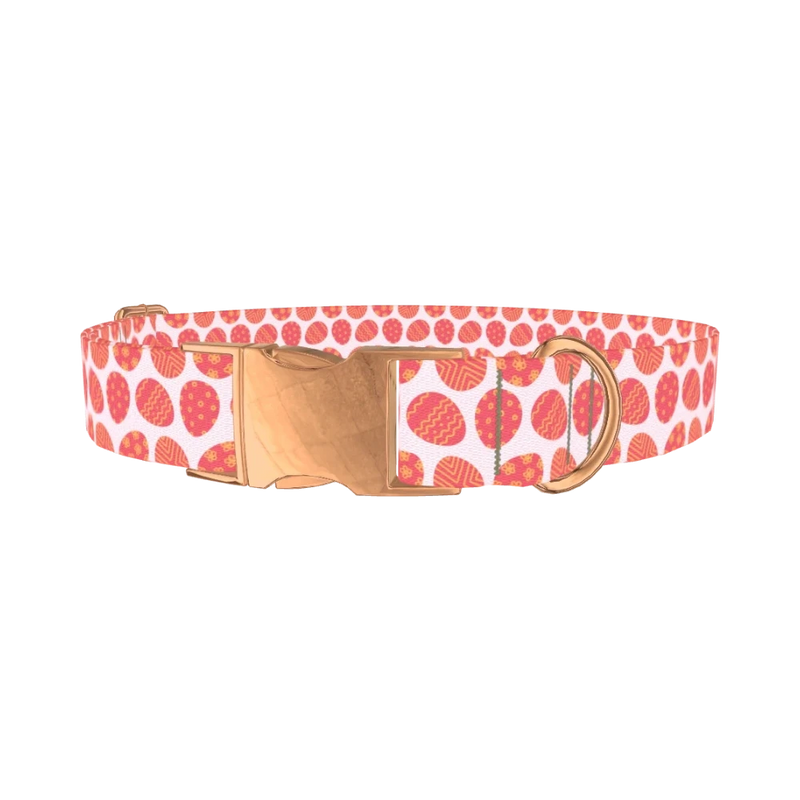 Geometric Easter Egg Dog Collar - metal rose gold