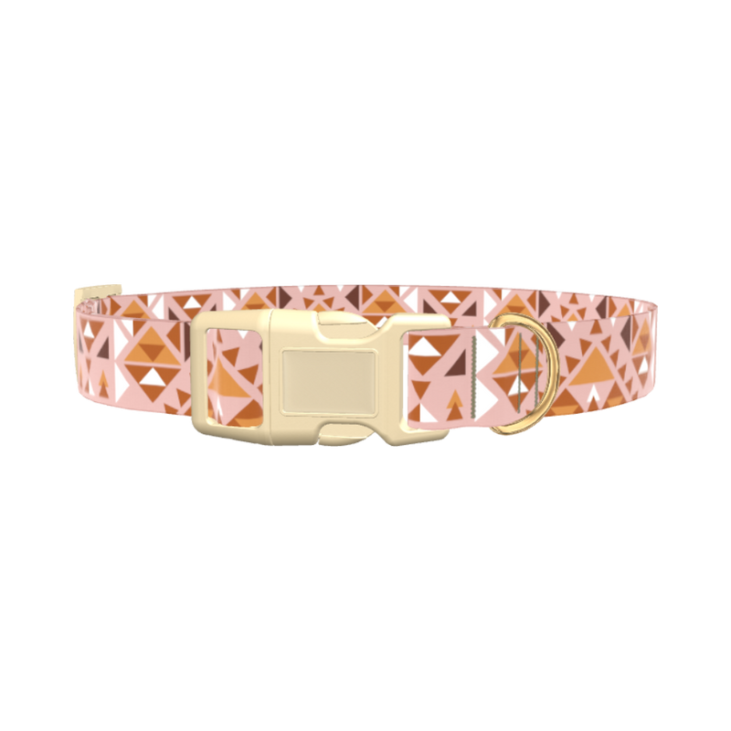 Tribal Triangle Dog Collar - plastic silver