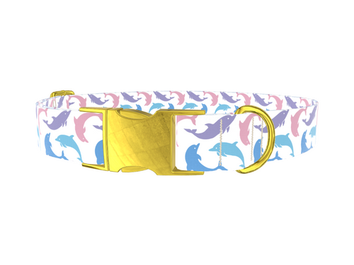 Pastel Dolphin Dog Collar