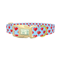 Pixelated Heart Dog Collar - plastic gold