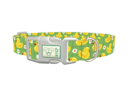 Yellow Duck Pattern Dog Collar