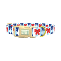 Patriotic Bow Dog Collar - plastic gold