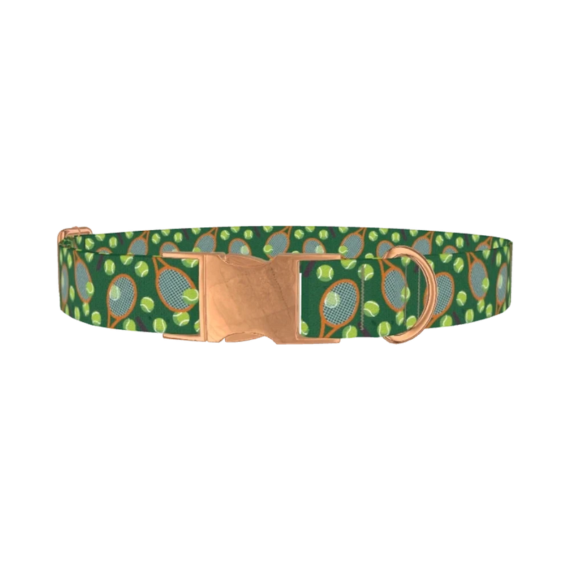 Tennis Sport Dog Collar - metal rose gold