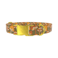 Autumn Field Mushroom Dog Collar - metal gold