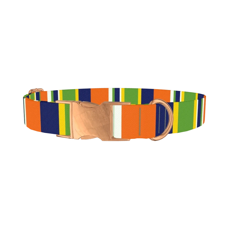 Striped Dog Collar - metal rose gold