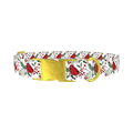 Christmas Cardinal Dog Collar - metal gold