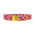 Dachshund Pattern Dog Collar - metal gold