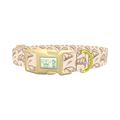 Beige Croissant Leaf Dog Collar - plastic gold