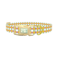 Plaid Stripes Dog Collar - plastic gold