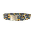 Bee Sunflower Dog Collar - metal silver