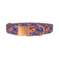 Halloween Witchy Pumpkin Dog Collar - metal rose gold