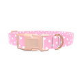 Pink Heart Dog Collar - plastic gold