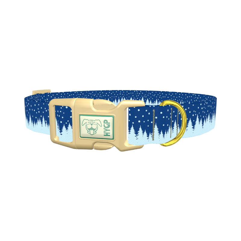 Christmas Forest Dog Collar - plastic gold