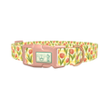 Floral Tulip Plaid Dog Collar - plastic rose gold