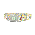 Confetti Pattern Dog Collar - plastic silver