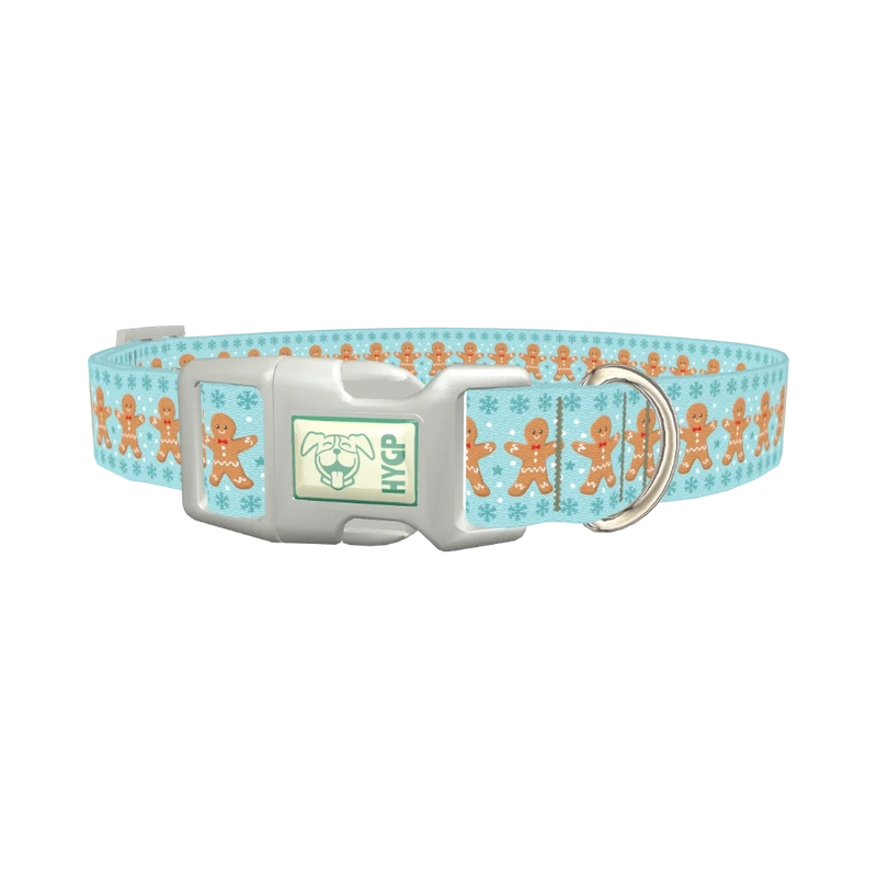 Gingerbread Snowflake Dog Collar - plastic silver