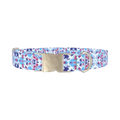 Color Splash Tie-Dye Dog Collar - metal silver