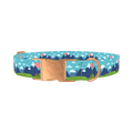 Mountain Landscape Dog Collar - metal rose gold