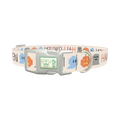 Halloween Embroidery Dog Collar - plastic silver