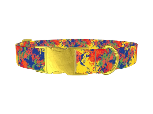 Colorful Paint Splatter Dog Collar