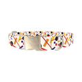 Geometric Abstract Dog Collar - metal silver