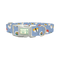 Blue Sushi Roll Dog Collar - plastic silver