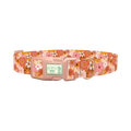Retro Floral Burst Dog Collar - plastic rose gold