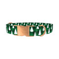 Fir Plaid Dog Collar - metal rose gold