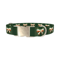 Irish Flag Bow Dog Collar - metal silver