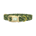 Dark Green Camo Dog Collar - plastic gold