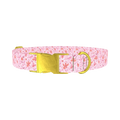 Floral Watercolor Dog Collar - metal gold