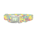 Colorful Splatter Dog Collar - plastic silver