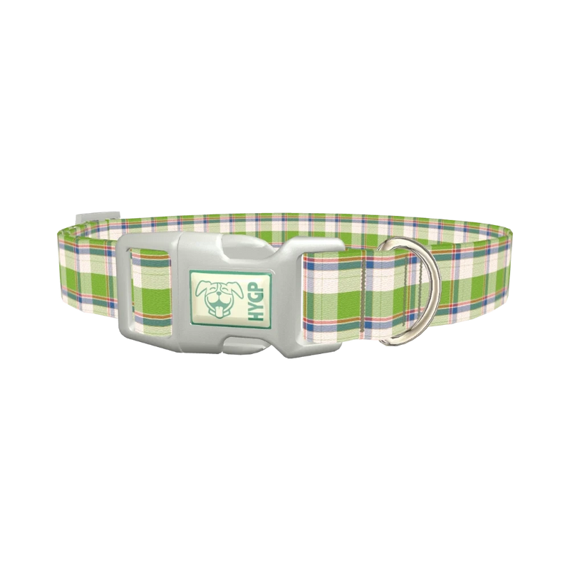 Multicolor Tartan Dog Collar - plastic silver