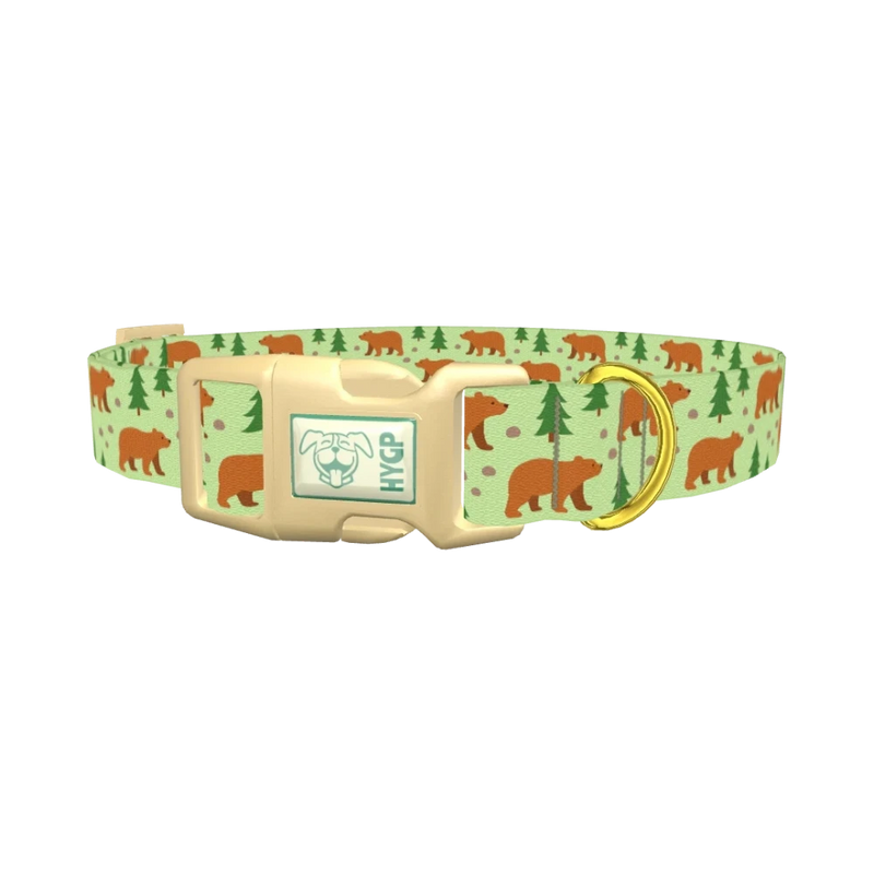 Forest Bear Dog Collar - plastic gold