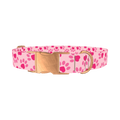 Heart Paw Valentine Dog Collar - metal rose gold