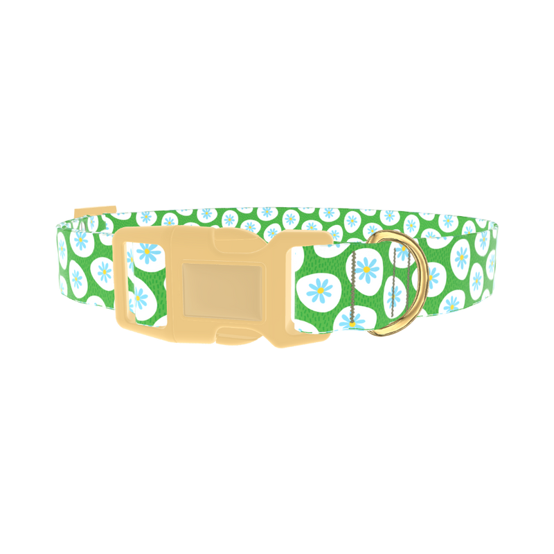 Floral Easter Egg Dog Collar - plastic gold