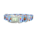 Fishing Bobber Pattern Dog Collar - plastic silver