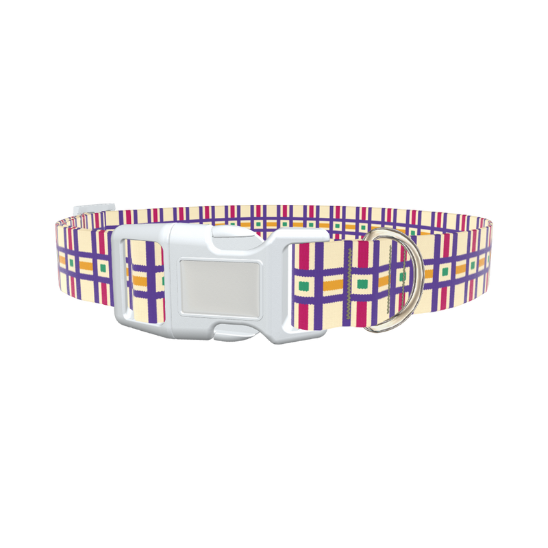 Geometric Grid Dog Collar - plastic rose gold