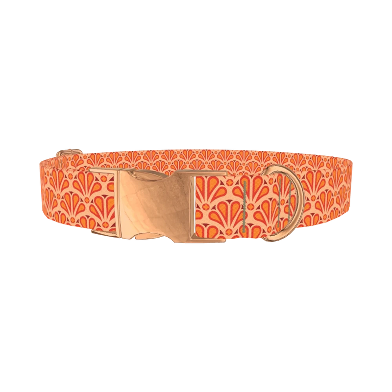 Geometric Floral Dog Collar - metal rose gold