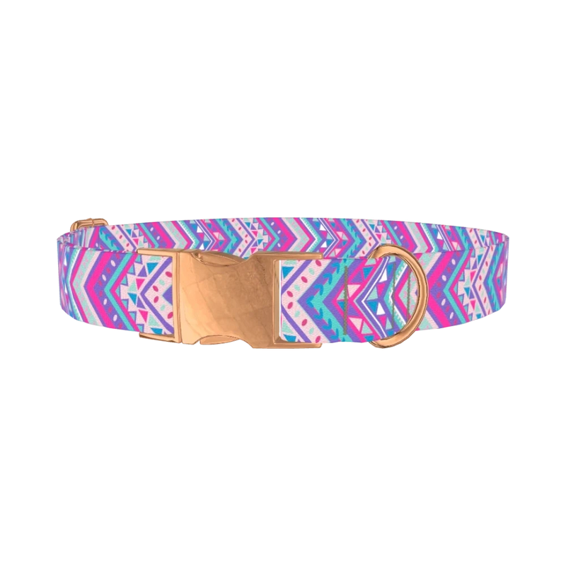 Tribal Chevron Dog Collar - metal rose gold