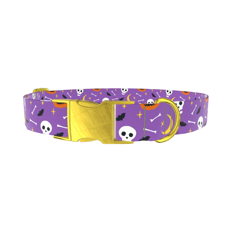 Halloween Moon Dog Collar - metal rose gold