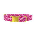 Pink Camo Dog Collar - metal gold