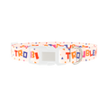 Geometric Letter Dog Collar - plastic silver
