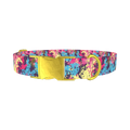 Abstract Paint Splatter Dog Collar - metal gold