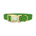 Checkered Clover Dog Collar - plastic gold