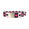 Valentine Heart Stripe Dog Collar - metal silver