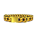 Gold Chain Link Dog Collar - metal gold