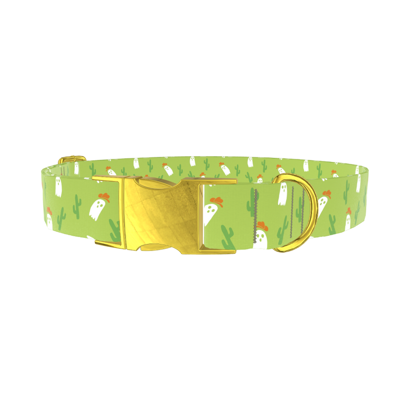 Western Ghost Dog Collar - metal gold